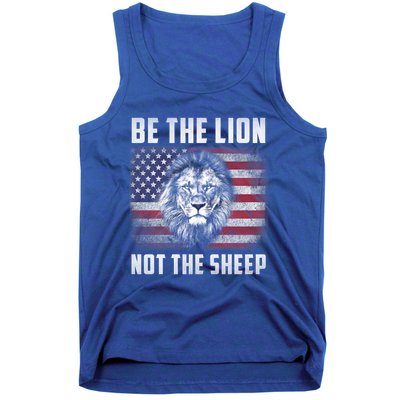 Be The Lion Not The Sheep American Flag Patriot For Boy Funny Gift Tank Top