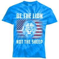 Be The Lion Not The Sheep American Flag Patriot For Boy Funny Gift Kids Tie-Dye T-Shirt