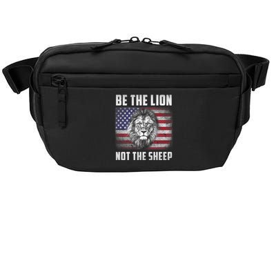 Be The Lion Not The Sheep American Flag Patriot For Boy Funny Gift Crossbody Pack