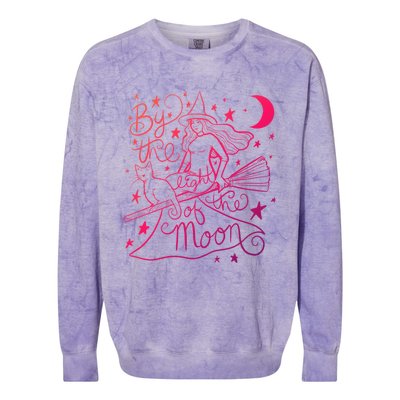 By The Light Of The Moon Witch Gift Colorblast Crewneck Sweatshirt