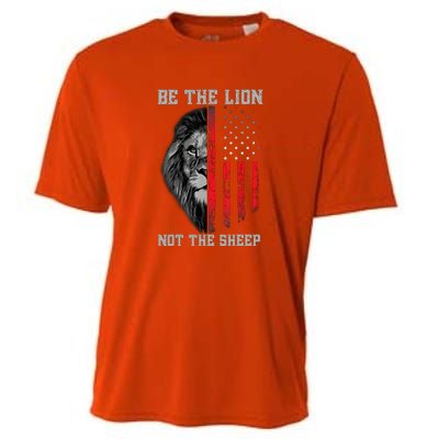 Be The Lion American Flag Vintage Cooling Performance Crew T-Shirt