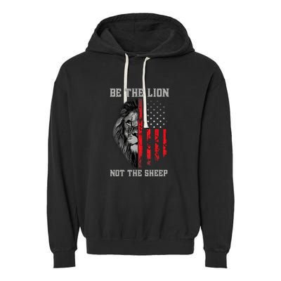 Be The Lion American Flag Vintage Garment-Dyed Fleece Hoodie