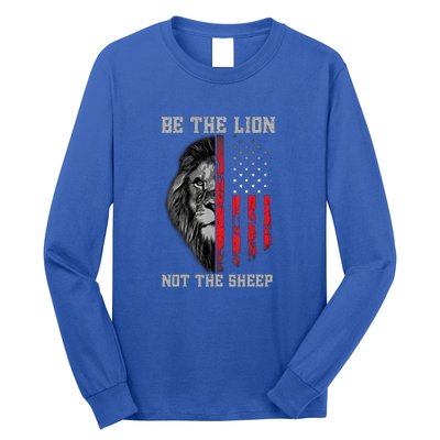 Be The Lion American Flag Vintage Long Sleeve Shirt