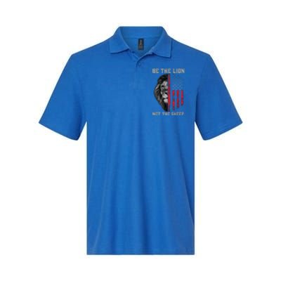 Be The Lion American Flag Vintage Softstyle Adult Sport Polo