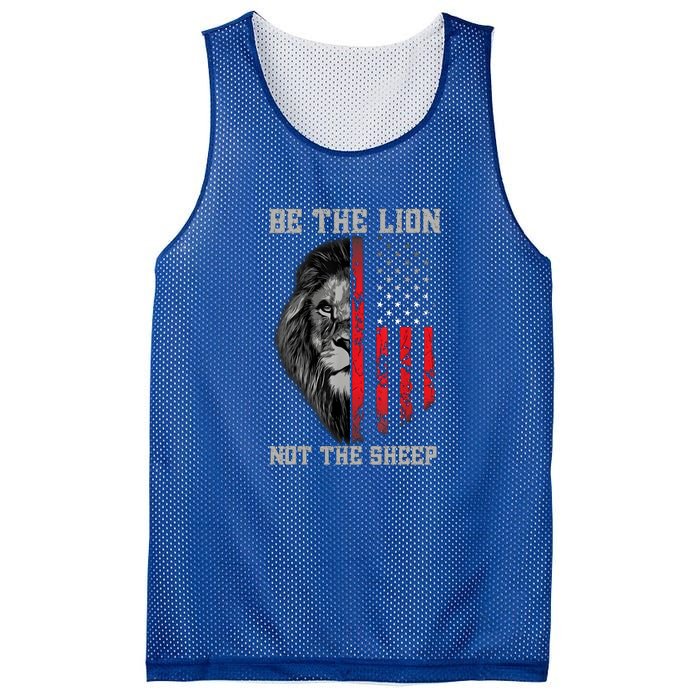 Be The Lion American Flag Vintage Mesh Reversible Basketball Jersey Tank