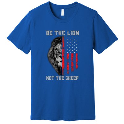 Be The Lion American Flag Vintage Premium T-Shirt