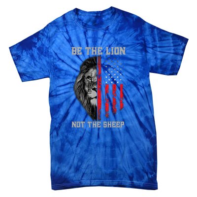 Be The Lion American Flag Vintage Tie-Dye T-Shirt