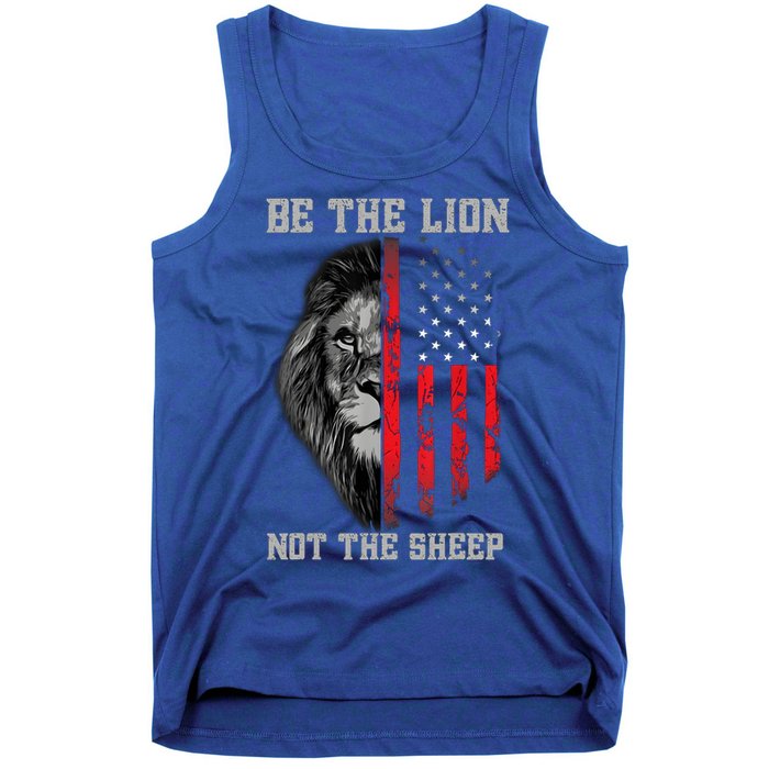 Be The Lion American Flag Vintage Tank Top