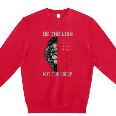 Be The Lion American Flag Vintage Premium Crewneck Sweatshirt