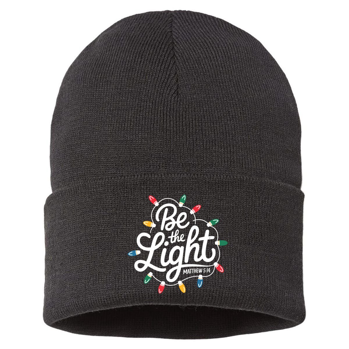 Be The Light Christmas Matthew 5:14 Sustainable Knit Beanie