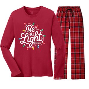 Be The Light Christmas Matthew 5:14 Women's Long Sleeve Flannel Pajama Set 