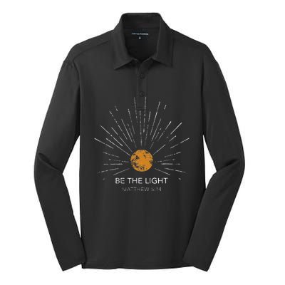 Be The Light Vintage Bible Verse Christian Jesus Faith Gift Silk Touch Performance Long Sleeve Polo