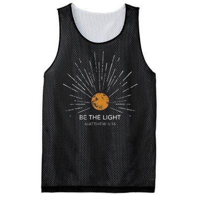 Be The Light Vintage Bible Verse Christian Jesus Faith Gift Mesh Reversible Basketball Jersey Tank