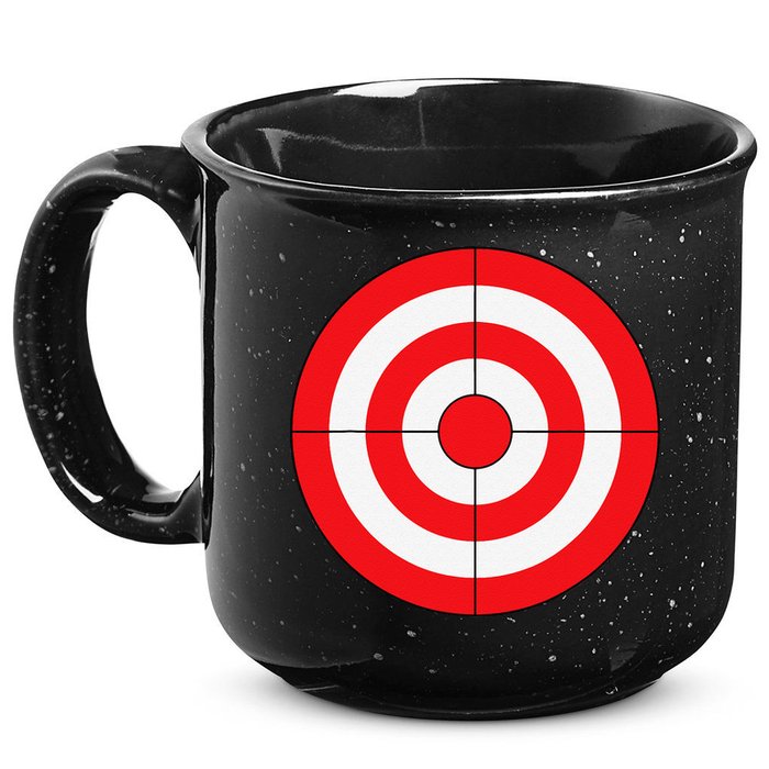 BullsEye Target Lazy DIY Halloween Costume Darts Shooting 15oz Campfire Ceramic Mug