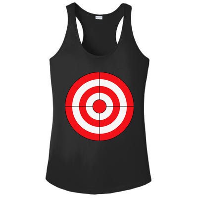 BullsEye Target Lazy DIY Halloween Costume Darts Shooting Ladies PosiCharge Competitor Racerback Tank