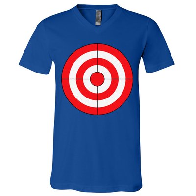 BullsEye Target Lazy DIY Halloween Costume Darts Shooting V-Neck T-Shirt