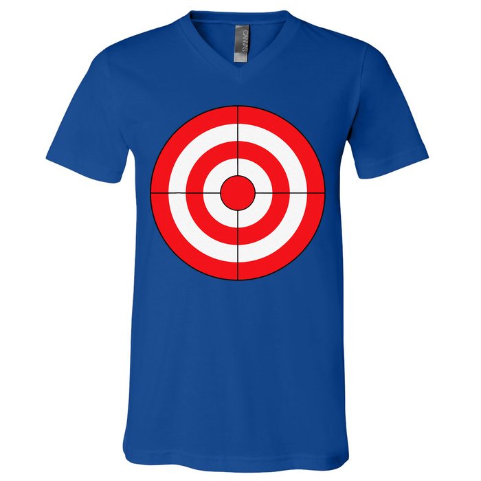 BullsEye Target Lazy DIY Halloween Costume Darts Shooting V-Neck T-Shirt