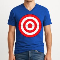 BullsEye Target Lazy DIY Halloween Costume Darts Shooting V-Neck T-Shirt