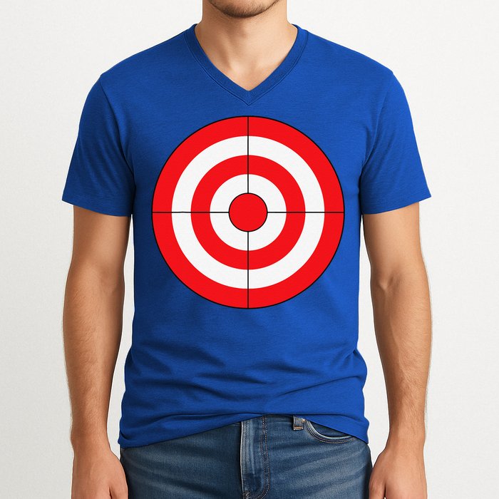 BullsEye Target Lazy DIY Halloween Costume Darts Shooting V-Neck T-Shirt