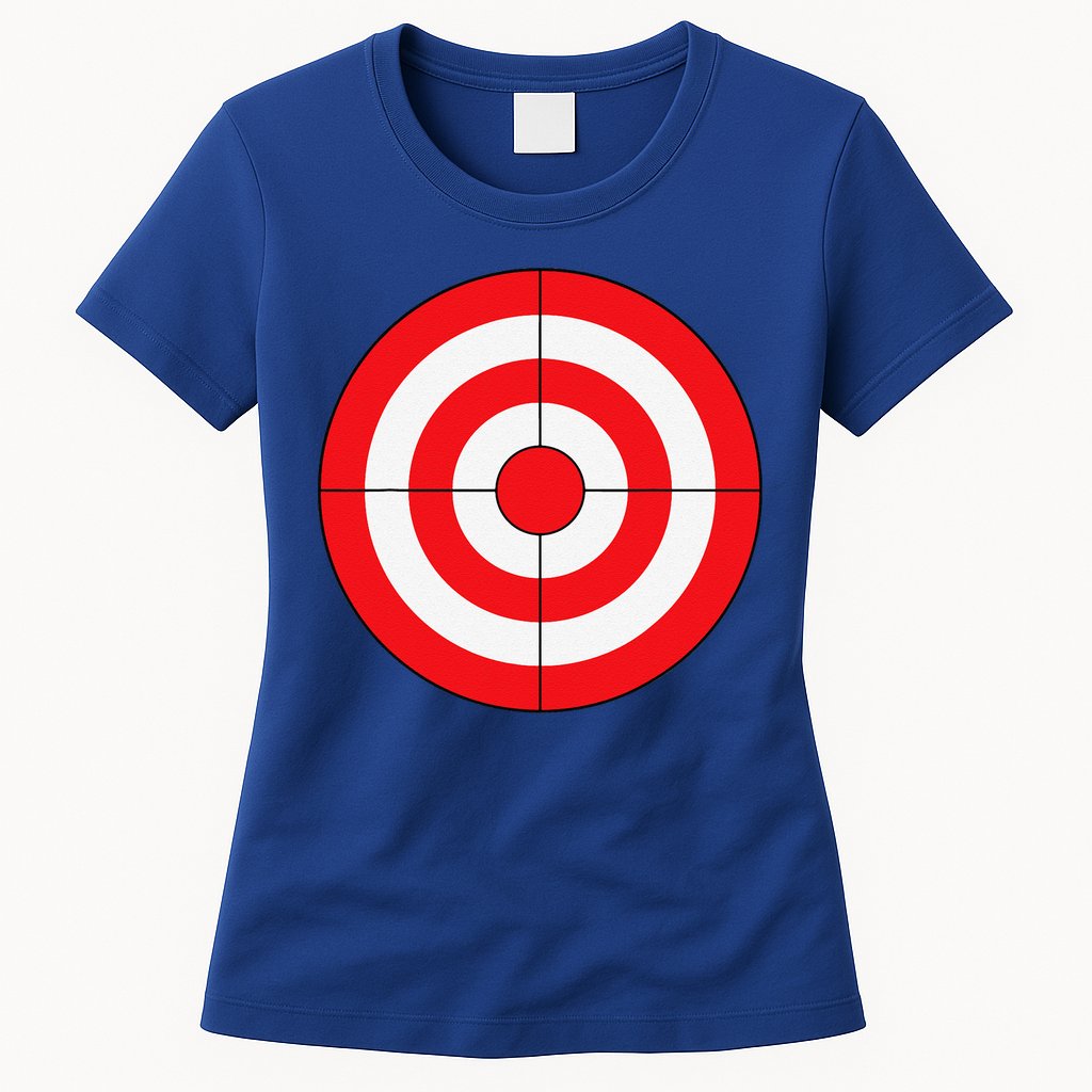 BullsEye Target Lazy DIY Halloween Costume Darts Shooting Womens T-Shirt