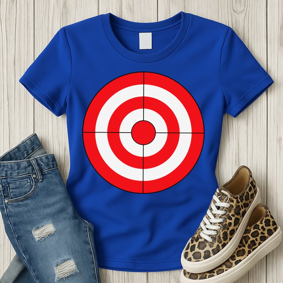 BullsEye Target Lazy DIY Halloween Costume Darts Shooting Womens T-Shirt