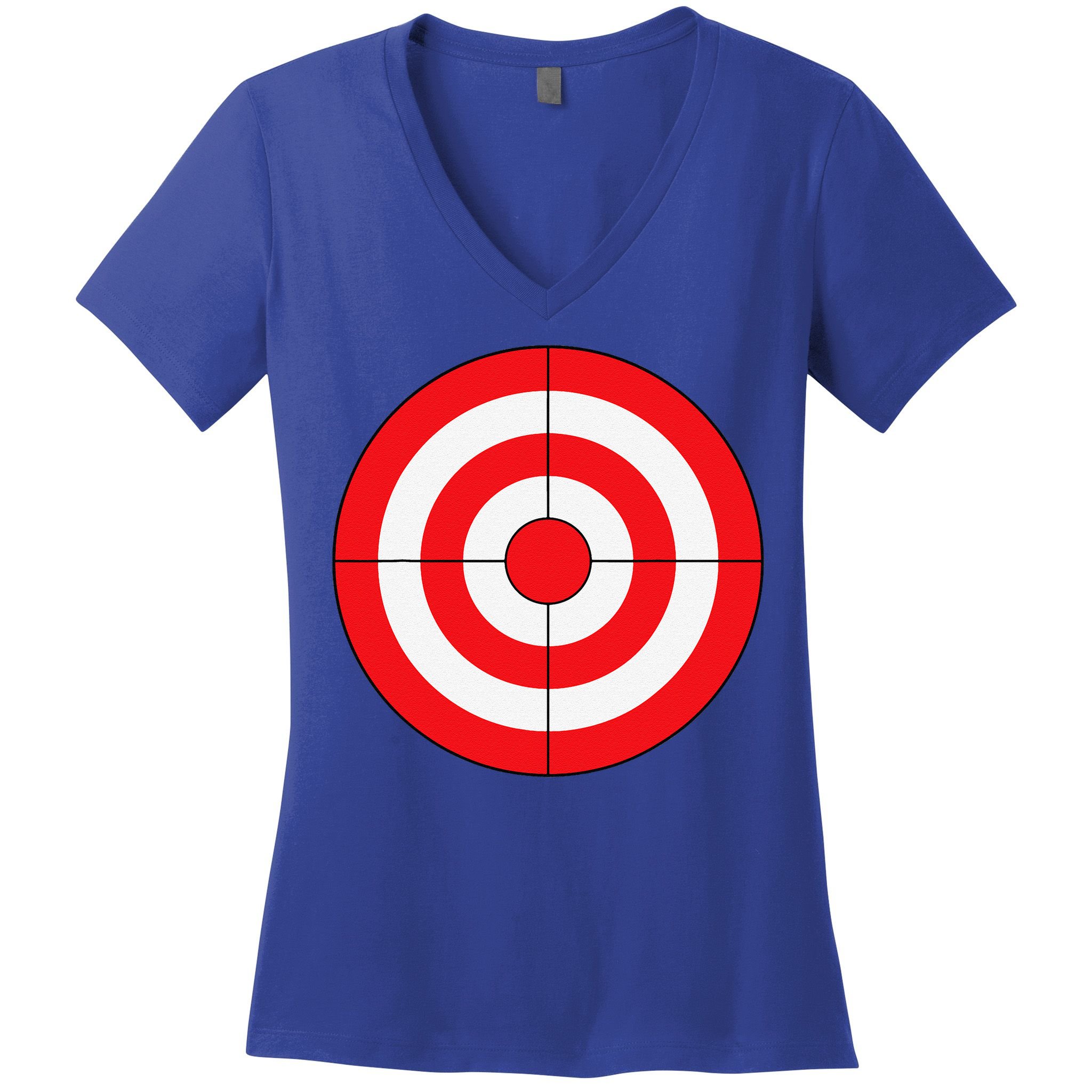 BullsEye Target Lazy DIY Halloween Costume Darts Shooting Women's V-Neck T-Shirt