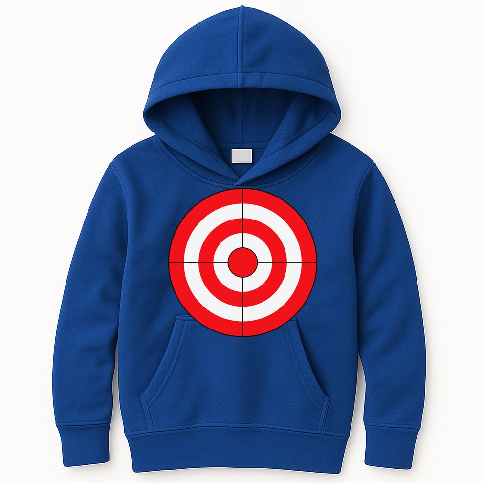 BullsEye Target Lazy DIY Halloween Costume Darts Shooting Kids Hoodie