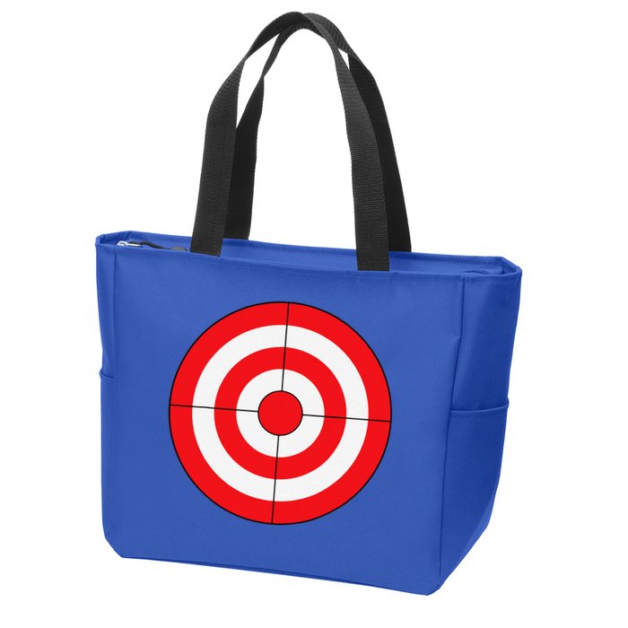 BullsEye Target Lazy DIY Halloween Costume Darts Shooting Zip Tote Bag