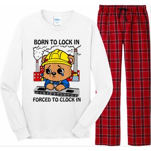 Born To Lock In Forced To Clock In Long Sleeve Pajama Set