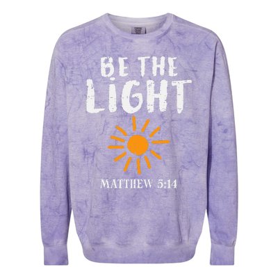 Be The Light Sun Matthew 514 Bible Christian Colorblast Crewneck Sweatshirt