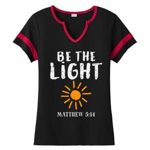 Be The Light Sun Matthew 514 Bible Christian Ladies Halftime Notch Neck Tee