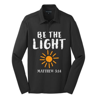 Be The Light Sun Matthew 514 Bible Christian Silk Touch Performance Long Sleeve Polo