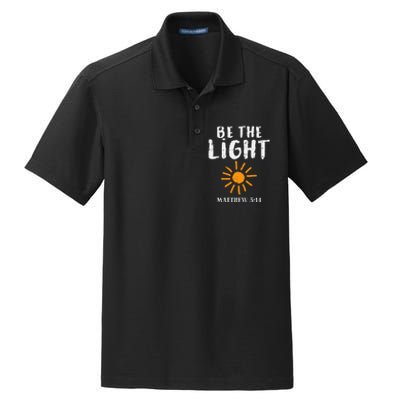 Be The Light Sun Matthew 514 Bible Christian Dry Zone Grid Polo