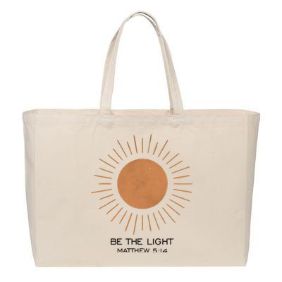 Be The Light Matthew 5 14 Cotton Canvas Jumbo Tote