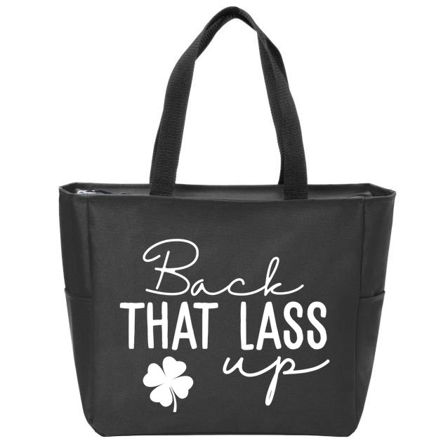 Back That Lass Up Funny St Patricks Day Offensive Zip Tote Bag