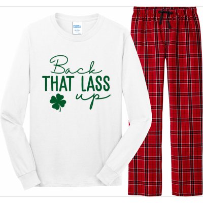 Back That Lass Up Funny St Patricks Day Offensive Long Sleeve Pajama Set