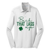 Back That Lass Up Funny St Patricks Day Offensive Silk Touch Performance Long Sleeve Polo