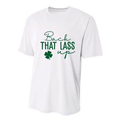 Back That Lass Up Funny St Patricks Day Offensive Youth Performance Sprint T-Shirt