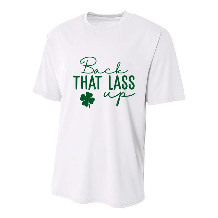 Back That Lass Up Funny St Patricks Day Offensive Youth Performance Sprint T-Shirt