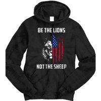 Be The Lion Not The Sheep Patriotic Lion American Patriot Tie Dye Hoodie