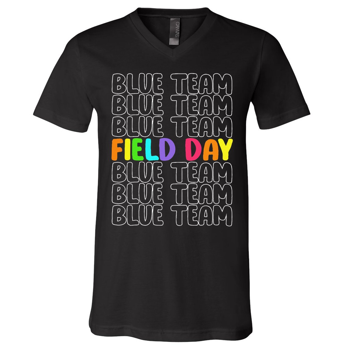Blue Team Let The Games Begin 2025 Field Day Spirit Squad V-Neck T-Shirt
