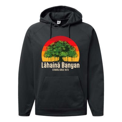 Banyan Tree Lahaina Maui Hawaii Performance Fleece Hoodie