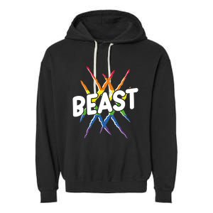 Beast Tiger Lion Claw Funny Lgbtq Awareness Rainbow Pride Gift Garment-Dyed Fleece Hoodie