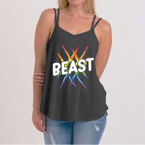 Beast Tiger Lion Claw Funny Lgbtq Awareness Rainbow Pride Gift Women's Strappy Tank