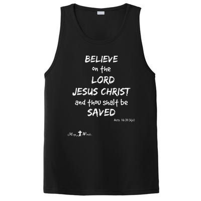 Believe The Lord Jesus Christ Thou Shalt Be Saved Acts 1631 PosiCharge Competitor Tank