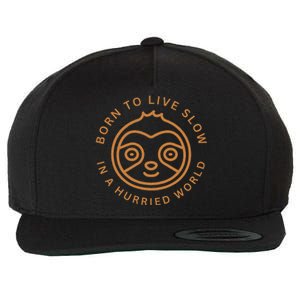 Born To Live Slow Wool Snapback Cap