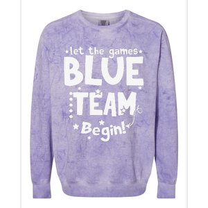 Blue Team Let The Games Begin Field Trip Day Colorblast Crewneck Sweatshirt