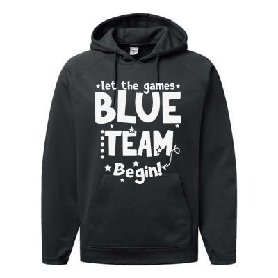 Blue Team Let The Games Begin Field Trip Day Performance Fleece Hoodie