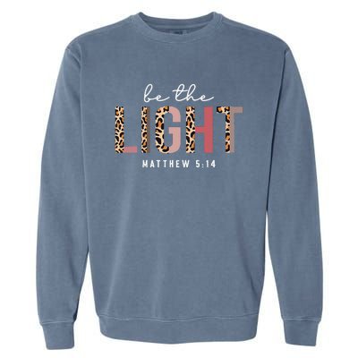 Be The Light Faith Jesus Christian Boho Leopard Cheetah Garment-Dyed Sweatshirt