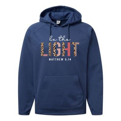 Be The Light Faith Jesus Christian Boho Leopard Cheetah Performance Fleece Hoodie